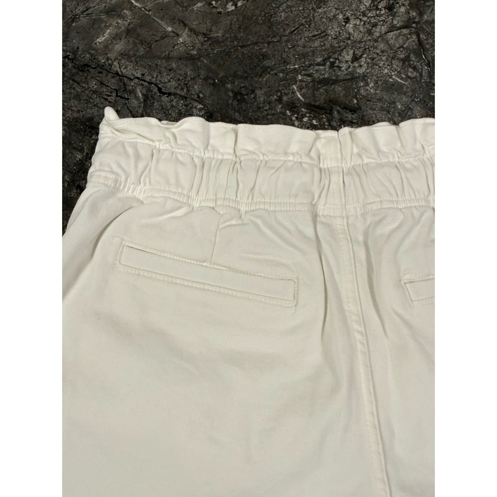 a.n.a Womens Highest Rise Paperbag Denim Shorts Patch Pockets 4" Inseam White 10 - Picture 5 of 13